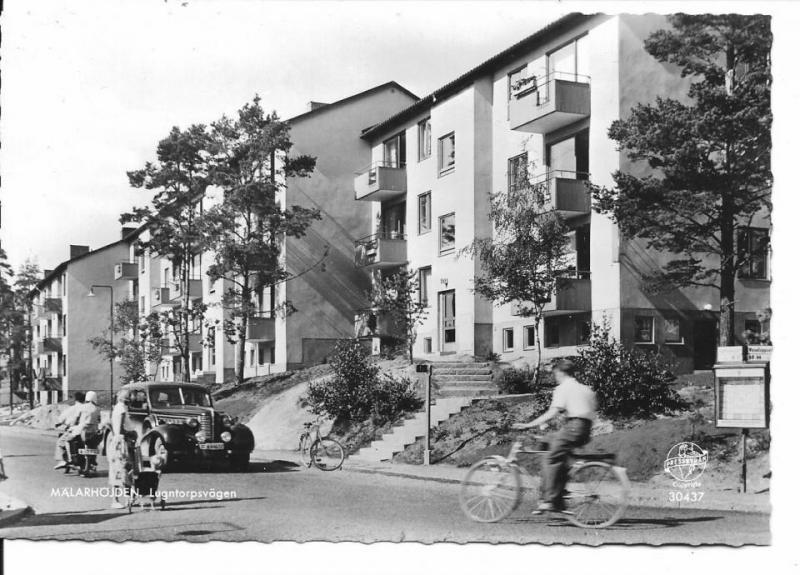 Vykort. Stockholm. Mälarhöjden Lugntorpsvägen.  PB 30437    1950 -1960.