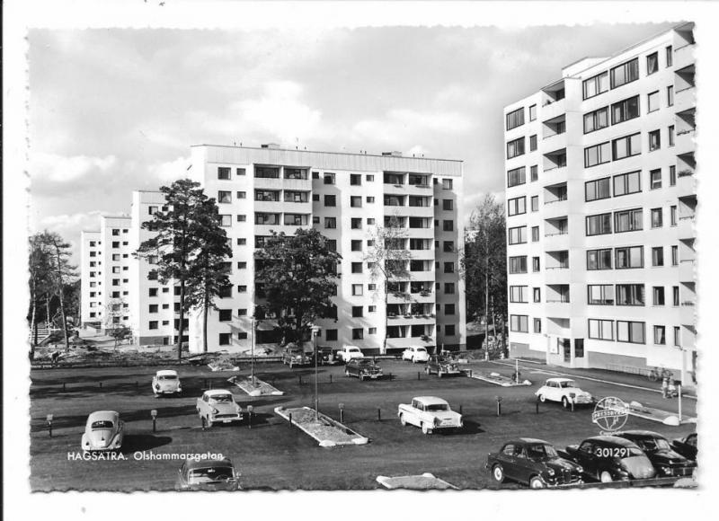 Vykort. Stockholm Hagsätra Olshammarsgatan  PB 301291 . 1950 -1960.