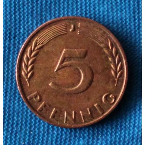 Tyskland 5 pfennig 1966