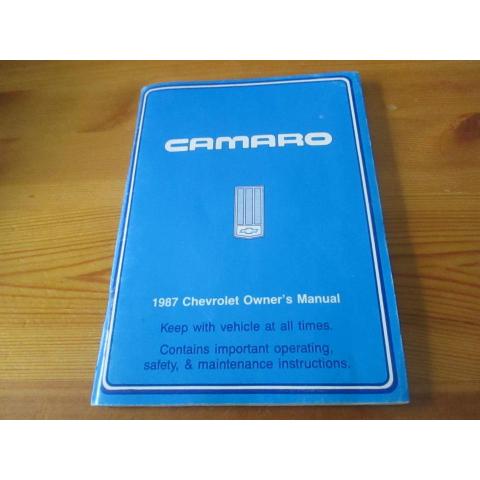 Camaro 1987 Chevrolet Owners Manual. Ovanligt häfte.
