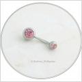 Navelsmycke med rosa cubic zirkonias!