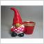 Tomte med blomkruka i keramik