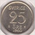 Sverige - 25 öre 1960 hög kvalitet