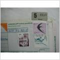  3 Stämplade  frimärken på 20:- + 7:- + 1:-   Postförskottsbrev