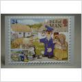 Isle of Man - Stämplat 24 P frimärke 14/9 1994 - Fint vykort med katt och postman