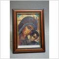 Tavla bild av ikon Maria med Barnet i fin träram