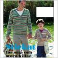 Stickmönster v-ringad tröja 9 - 12 år och herr S - XL