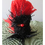 Glook / Gonk  / Troll Maskot från 60 - talet.  Röd / Svart 17 cm. Hepstars, Beatles