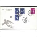 FDC 12/1 1967 VM i handboll *VINJETT 2*