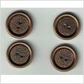 4 fina koppar/ mässingsknappar 19 mm. 