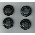 4 Stora gråsvarta knappar 25 mm