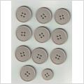 10 Stora gråbeige knappar 24 mm + 1