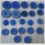22 Blånyanserade knappar i olika modeller 13 - 20 mm