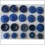 20 Olika blåfärgade fina knappar 12 - 19 mm