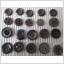 20 Knappar i mörkgrå nyanser o olika modeller 10 - 14 mm.