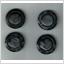 4 Stora gråsvarta knappar 25 mm
