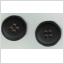 2 Matta svarta kantiga knappar 17 mm