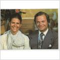 Vykort. Kungligt.  Kung Carl Gustaf o Silvia Förlovning 1976