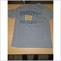Grå t-shirt med tryck Varsity 89 st s